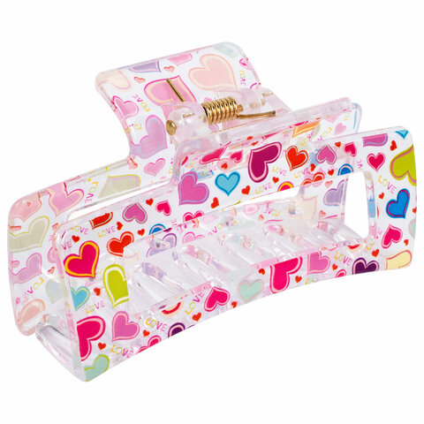 Краб для волос 8,5 см, прозрачный с рисунком, АССОРТИ, MONTE VITA (МОНТЕ ВИТА), Краб для волос 8,5 см, прозрачный с рисунком, АССОРТИ, MONTE VITA (МОНТЕ ВИТА),