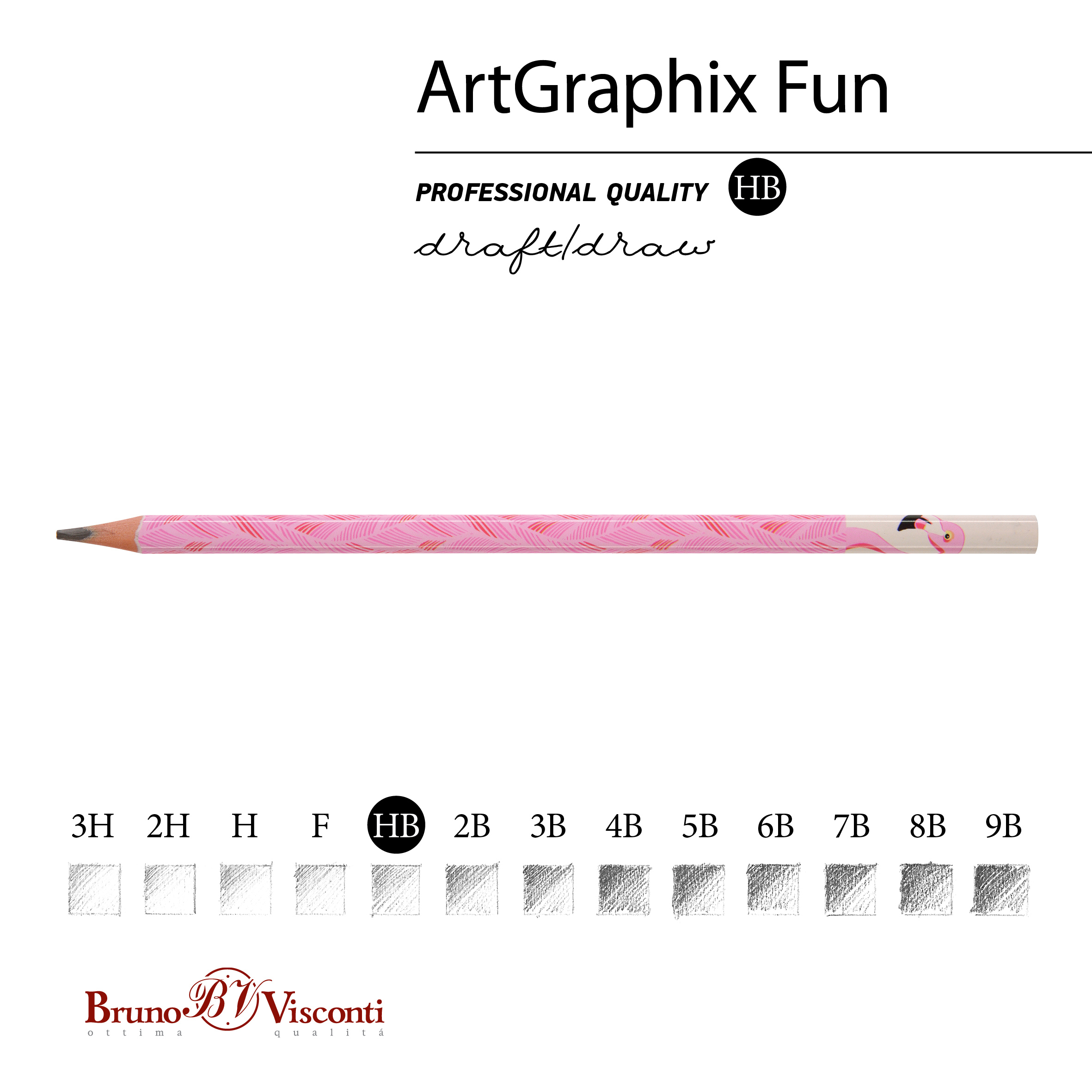 КАРАНДАШ ЧЕРНОГРАФИТОВЫЙ "ArtGraphix. Fun. Фламинго" НВ (пластиковый