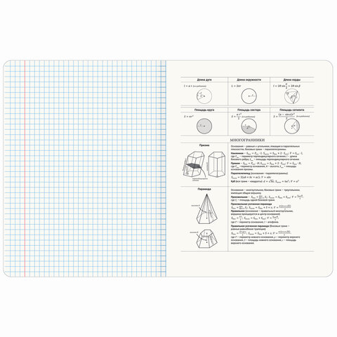 Тетрадь предметная МЕМЫ 48 л., TWIN-лак, ГЕОМЕТРИЯ, клетка, подсказки, BRAUBERG,