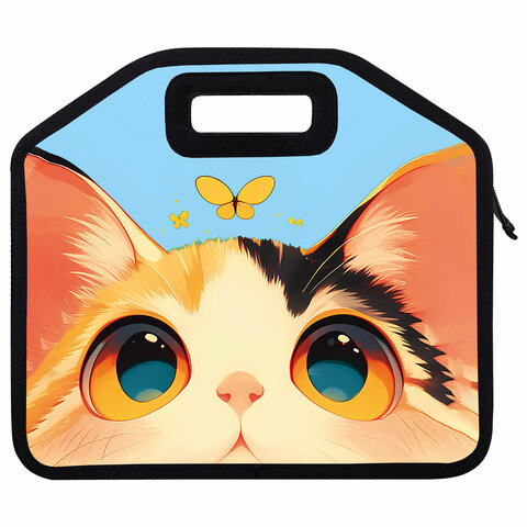 Папка-сумка ЮНЛАНДИЯ, 1 отделение, фетровые ручки, 34х30х11 см, "Cute