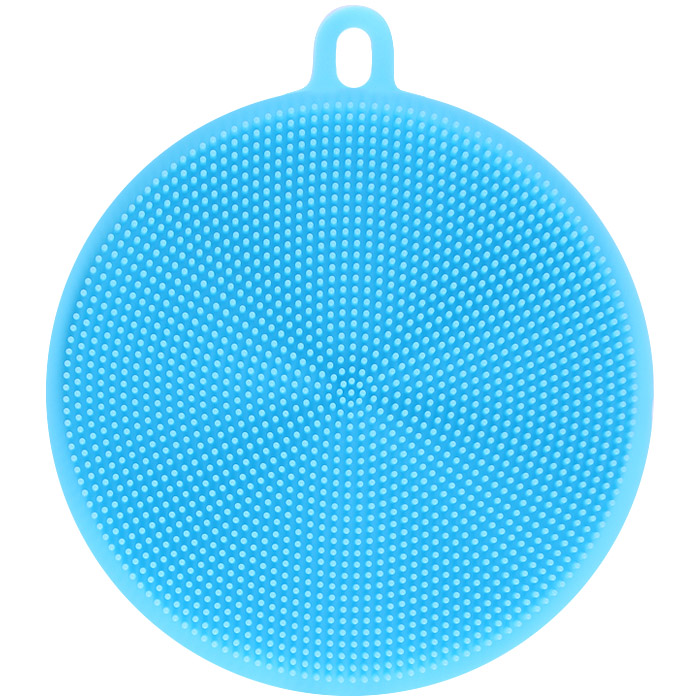 Губка силиконовая для мытья посуды круглая двусторонняя d-10.5см цвет ассорти Губка силиконовая для мытья посуды круглая двусторонняя d-10.5см цвет ассорти