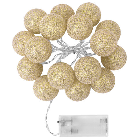 Электрогирлянда-нить комнатная "Шарики" 1,8 м, 16 LED, бронза, тёплый Электрогирлянда-нить комнатная "Шарики" 1,8 м, 16 LED, бронза, тёплый