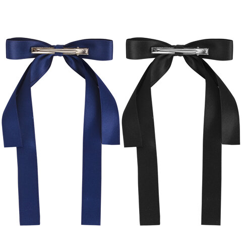 Заколка для волос аллигатор 15x26 см, с бантиком, с длинными хвостиками, Заколка для волос аллигатор 15x26 см, с бантиком, с длинными хвостиками,