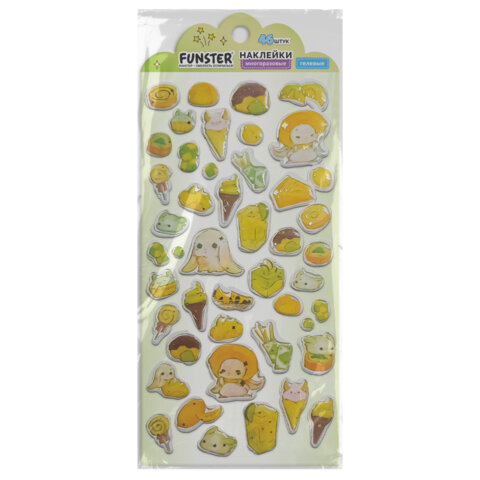 Наклейки гелевые "Аппетитное ассорти", 17,5х9 см, ассорти 6 видов,