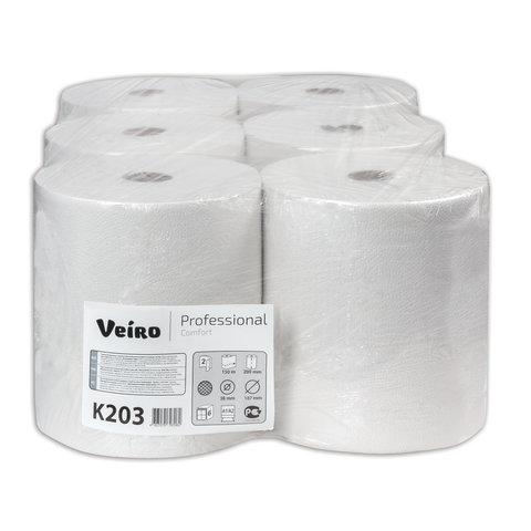 Полотенца бумажные рулонные 150 м, VEIRO (Система H1) COMFORT, 2-слойные, белые,