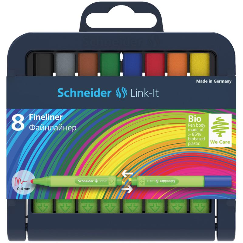 Набор капиллярных ручек Schneider "Link-It" 08цв., 0,4мм, европодвес Набор капиллярных ручек Schneider "Link-It" 08цв., 0,4мм, европодвес
