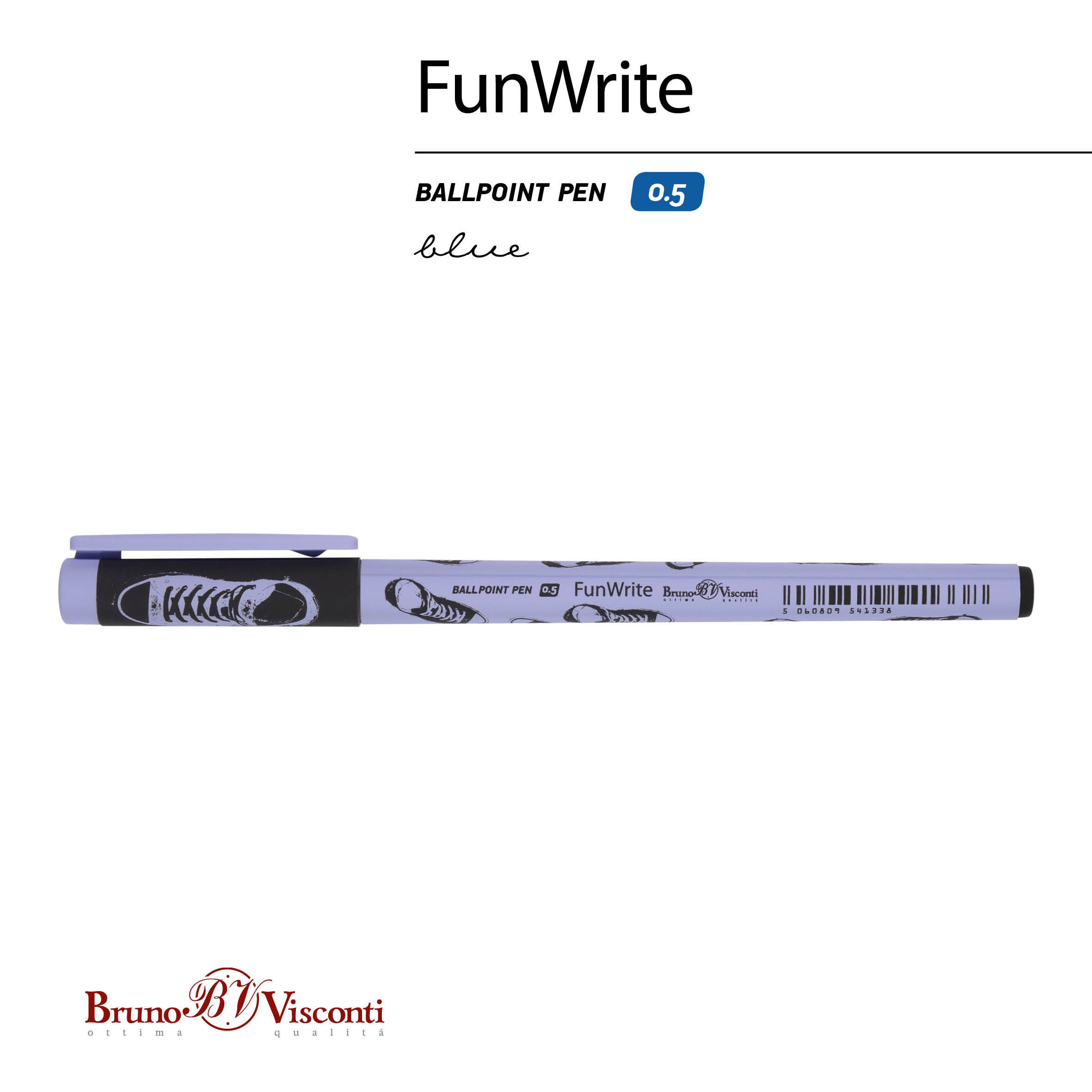 РУЧКА "FunWrite. Кеды. Casual. Blue" ШАРИКОВАЯ 0.5 ММ, СИНЯЯ