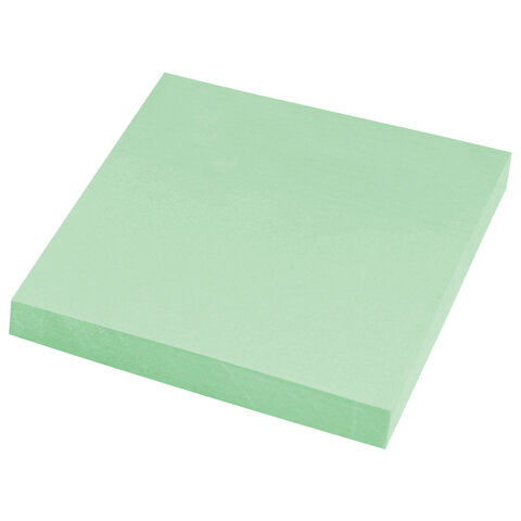 Блок самоклеящийся (стикеры) STAFF STANDARD, ПАСТЕЛЬНЫЙ 76х76 мм, зеленый, 100