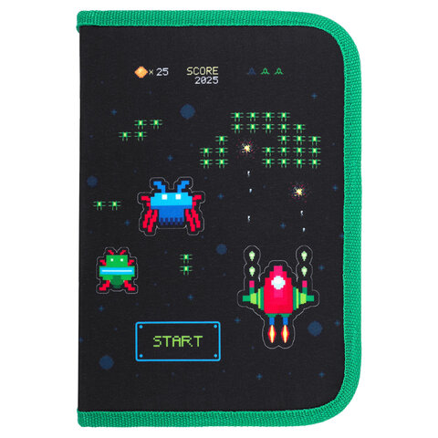 Пенал BRAUBERG с наполнением, 1 отделение, 1 откидная планка, 24 предмета, 21х14