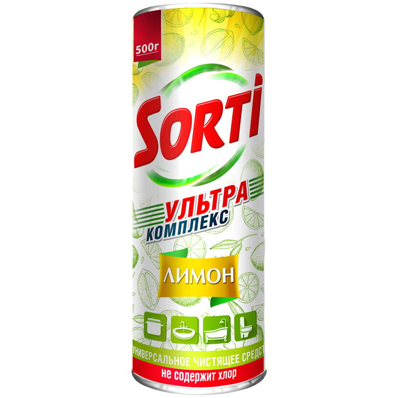 Средство чистящее Sorti "Лимон", порошок, 500г Средство чистящее Sorti "Лимон", порошок, 500г
