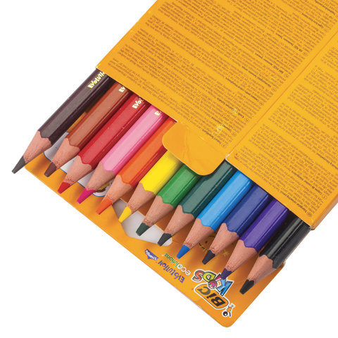 Карандаши цветные утолщенные BIC "Triangle", 12 цветов, пластиковые,
