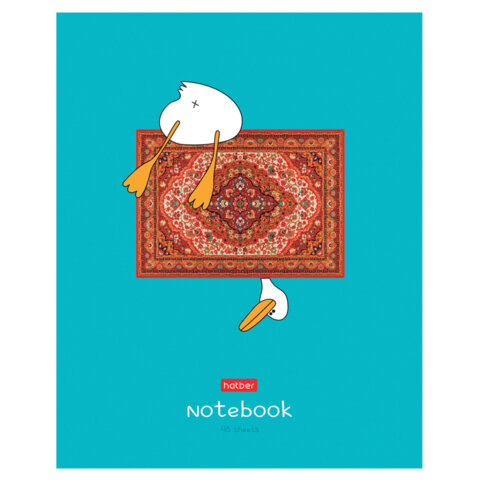 Тетрадь А5 48 л., HATBER скоба, клетка, обложка картон, "На ковре" Тетрадь А5 48 л., HATBER скоба, клетка, обложка картон, "На ковре"