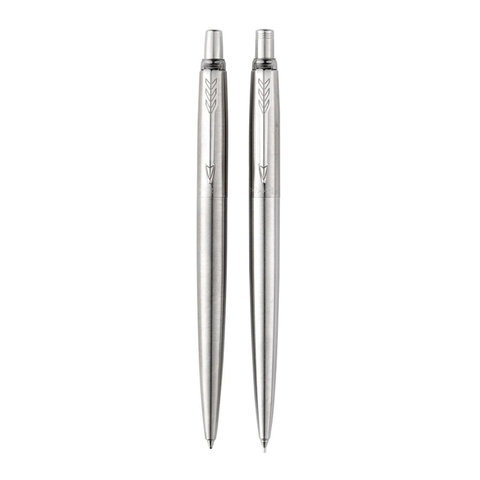 Набор PARKER "Jotter Stainless Steel CT": шариковая ручка синяя и