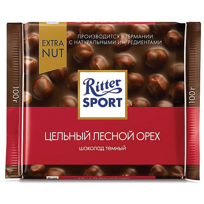Шоколад Ritter Sport горький цельный орех 100г Шоколад Ritter Sport горький цельный орех 100г