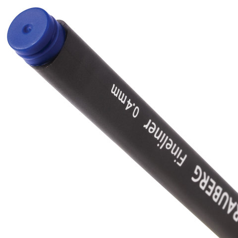 Ручка капиллярная BRAUBERG "Carbon", СИНЯЯ, металлический наконечник,