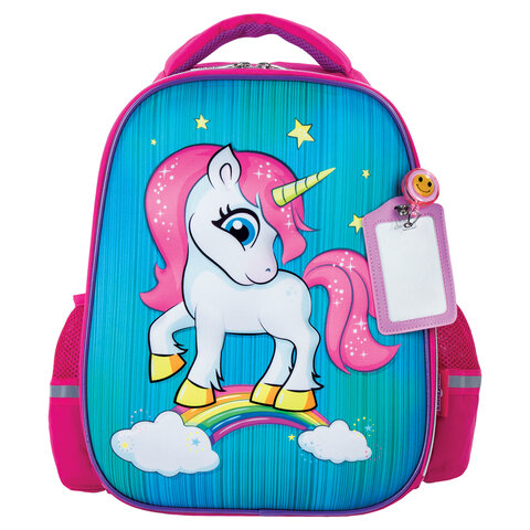 Ранец ЮНЛАНДИЯ LIGHT, 2 отделения, "Neon unicorn", 3D панель, 38х29х16