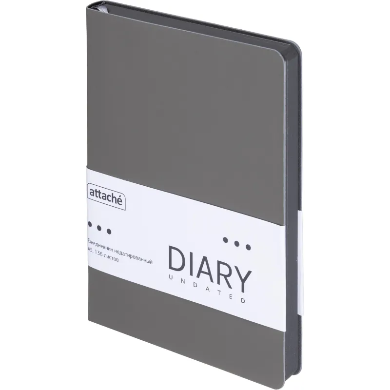 Ежедневник недатированный ATTACHE Soft touch А5, 140х200мм, 136л, серый Ежедневник недатированный ATTACHE Soft touch А5, 140х200мм, 136л, серый