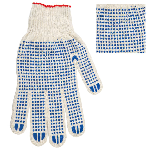 Перчатки хлопчатобумажные, КОМПЛЕКТ 5 пар, 10 класс, 40-42 г, 116 текс,