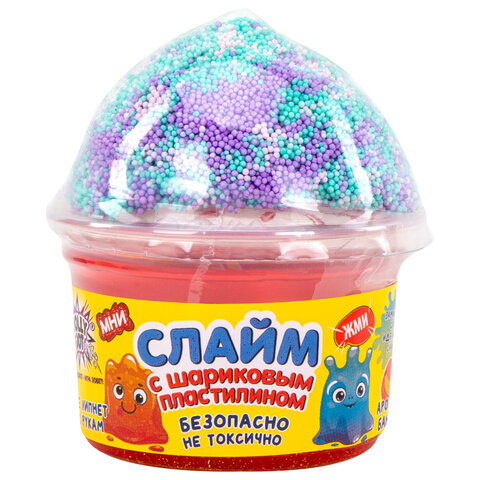 Слайм (лизун) + шариковый пластилин, 115 г, ассорти 6 видов, JOLLY JOT (ДЖОЛЛИ