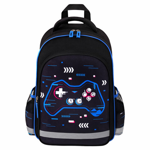 Рюкзак ПИФАГОР SCHOOL, 1 отделение, 3 кармана, "Lucky gamer", 38x28х14