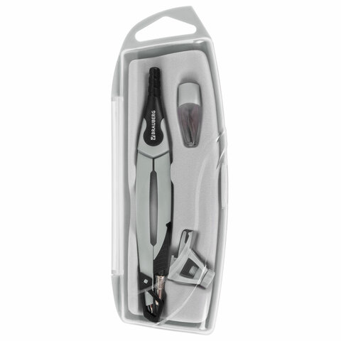 Готовальня BRAUBERG ULTRA, 4 предмета: циркуль 135 мм, запасные грифели,