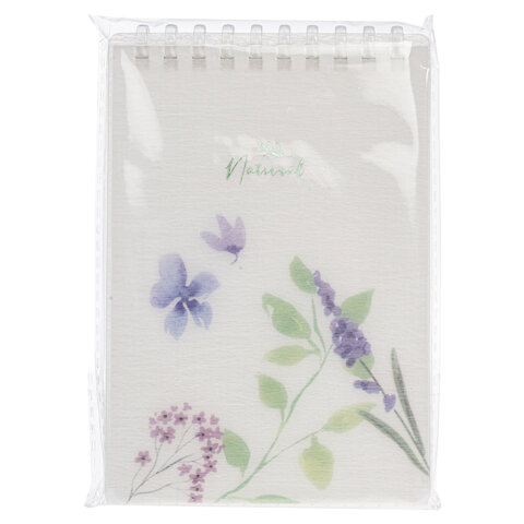 Блокнот МАЛЫЙ ФОРМАТ А6 80 л., мягкий гребень, пластик, фольга, клетка, HATBER,