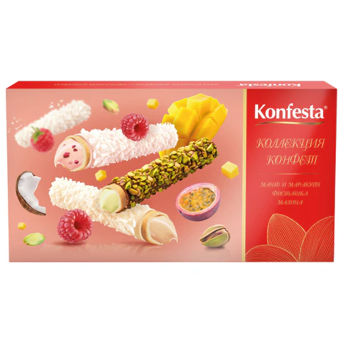 Конфеты глазированные KONFESTA, ассорти вкусов с манго, малиной, фисташкой, 150