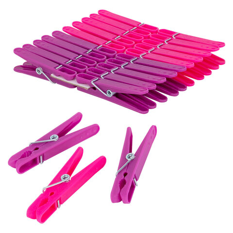 Прищепки бельевые 6,8 см, КОМПЛЕКТ 20 штук, пластик, ассорти, PRIMILA (ПРИМИЛА)