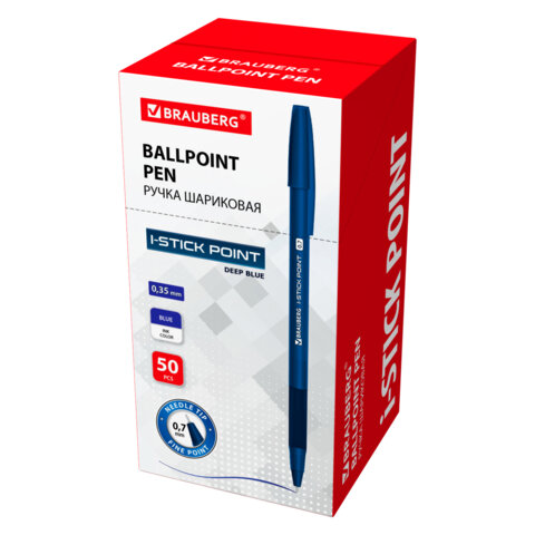 Ручка шариковая с грипом BRAUBERG "i-STICK DEEP BLUE", СИНЯЯ, пишущий Ручка шариковая с грипом BRAUBERG "i-STICK DEEP BLUE", СИНЯЯ, пишущий