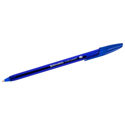 Ручки шариковые BRAUBERG X-30 CLASSIC, КОМПЛЕКТ 12 ШТ., СИНИЕ, пишущий узел 1