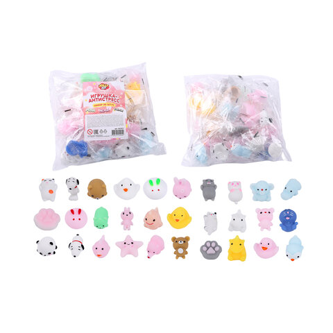 Игрушка-антистресс "НАБОР 30 ШТУК", 4 см, JOLLY JOT (ДЖОЛЛИ ДЖОТ),