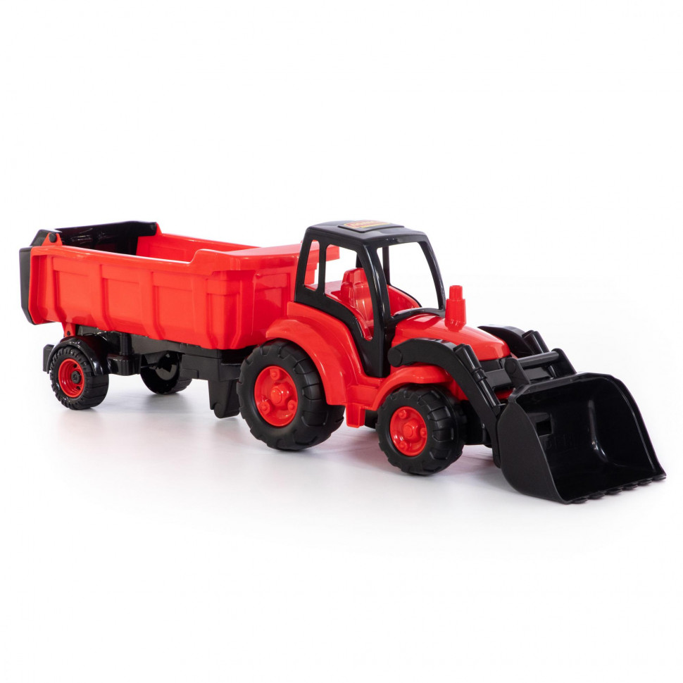 Трактор "Чемпион" с ковшом и полуприцепом (в сеточке) Трактор "Чемпион" с ковшом и полуприцепом (в сеточке)