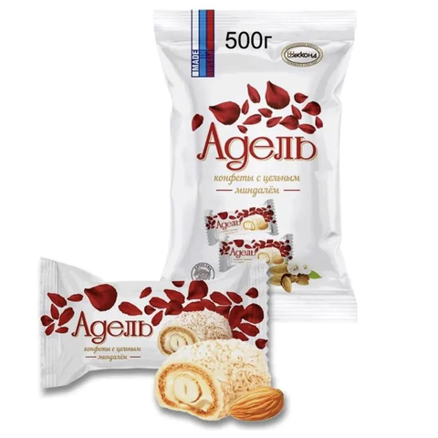 Конфеты АККОНД "Адель" с цельным миндалём, в кокосовой стружке, 500 г,
