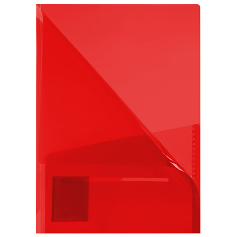 Папка-уголок 2 кармана, непрозрачная, А4, BRAUBERG "SPECIAL", красная,