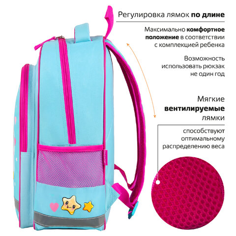 Рюкзак ПИФАГОР SCHOOL, 1 отделение, 3 кармана, "Smart penguin",