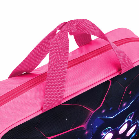 Папка на молнии с ручками BRAUBERG А4, 1 отделение, полиэстер, 80 мм, "Pink