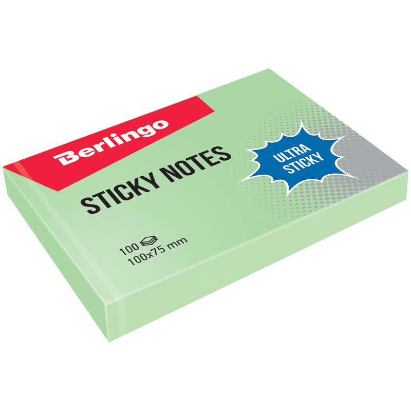 Самоклеящийся блок Berlingo "Ultra Sticky", 100*75мм, 100л, пастель, Самоклеящийся блок Berlingo "Ultra Sticky", 100*75мм, 100л, пастель,
