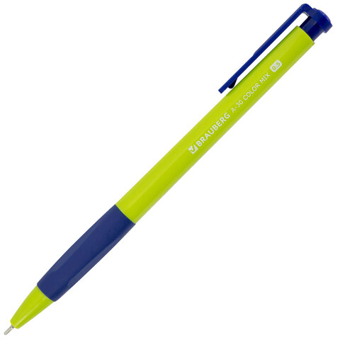 Ручки шариковые автоматические BRAUBERG A-30 COLOR MIX "WRITING 3.0",
