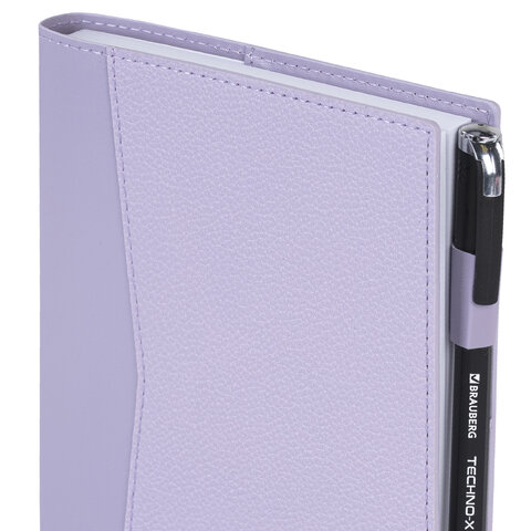 Ежедневник недатированный В6 130х185 мм BRAUBERG "Glam", под кожу, 160