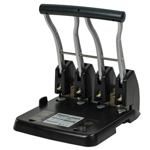 Дырокол на 4 отверстия металлический МОЩНЫЙ BRAUBERG "Heavy Duty