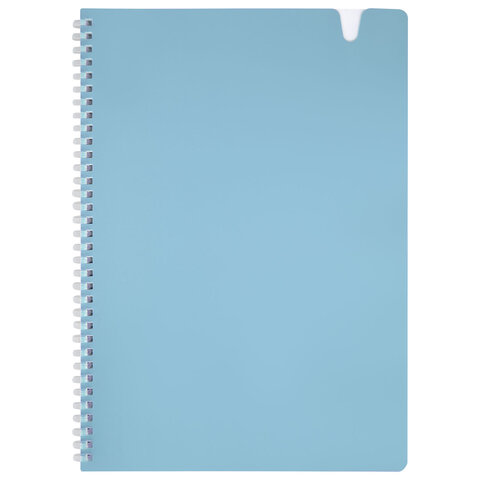 Тетрадь обложка пластик, А4 80 л., гребень мягкий, вырубка для ручки, клетка,