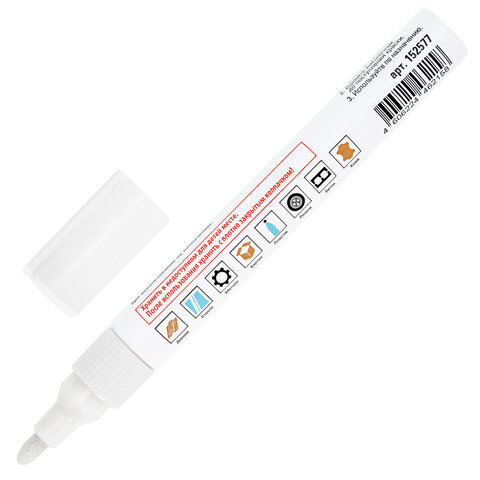 Маркер-краска лаковый (paint marker) 2-4 мм, БЕЛЫЙ, НИТРО-ОСНОВА, STAFF PROFIT, Маркер-краска лаковый (paint marker) 2-4 мм, БЕЛЫЙ, НИТРО-ОСНОВА, STAFF PROFIT,