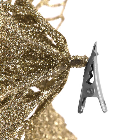 Украшение ёлочное КОМПЛЕКТ 5 шт. "Цветок с клипсой", диаметр 15 см,