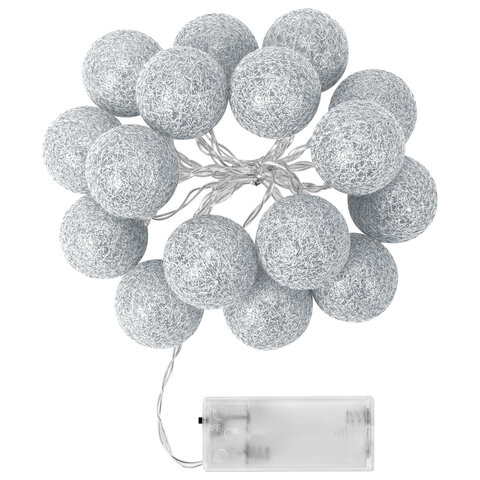 Электрогирлянда-нить комнатная "Шарики" 1,8 м, 16 LED, серебро, тёплый Электрогирлянда-нить комнатная "Шарики" 1,8 м, 16 LED, серебро, тёплый