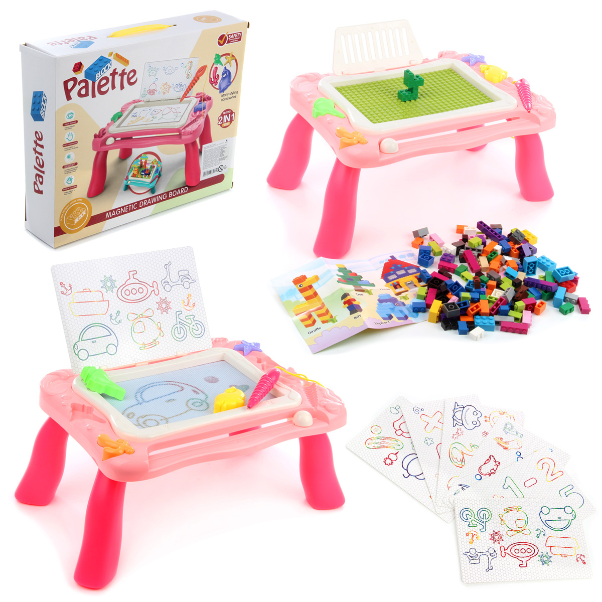 Конструктор-столик 2 в 1, 150 дет., 34х27.5х7.5, коробка Конструктор-столик 2 в 1, 150 дет., 34х27.5х7.5, коробка