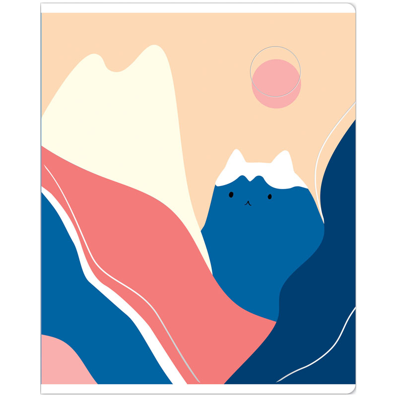 Тетрадь 48 листов, А5, клетка MESHU "Mountcats", матовая ламинация,