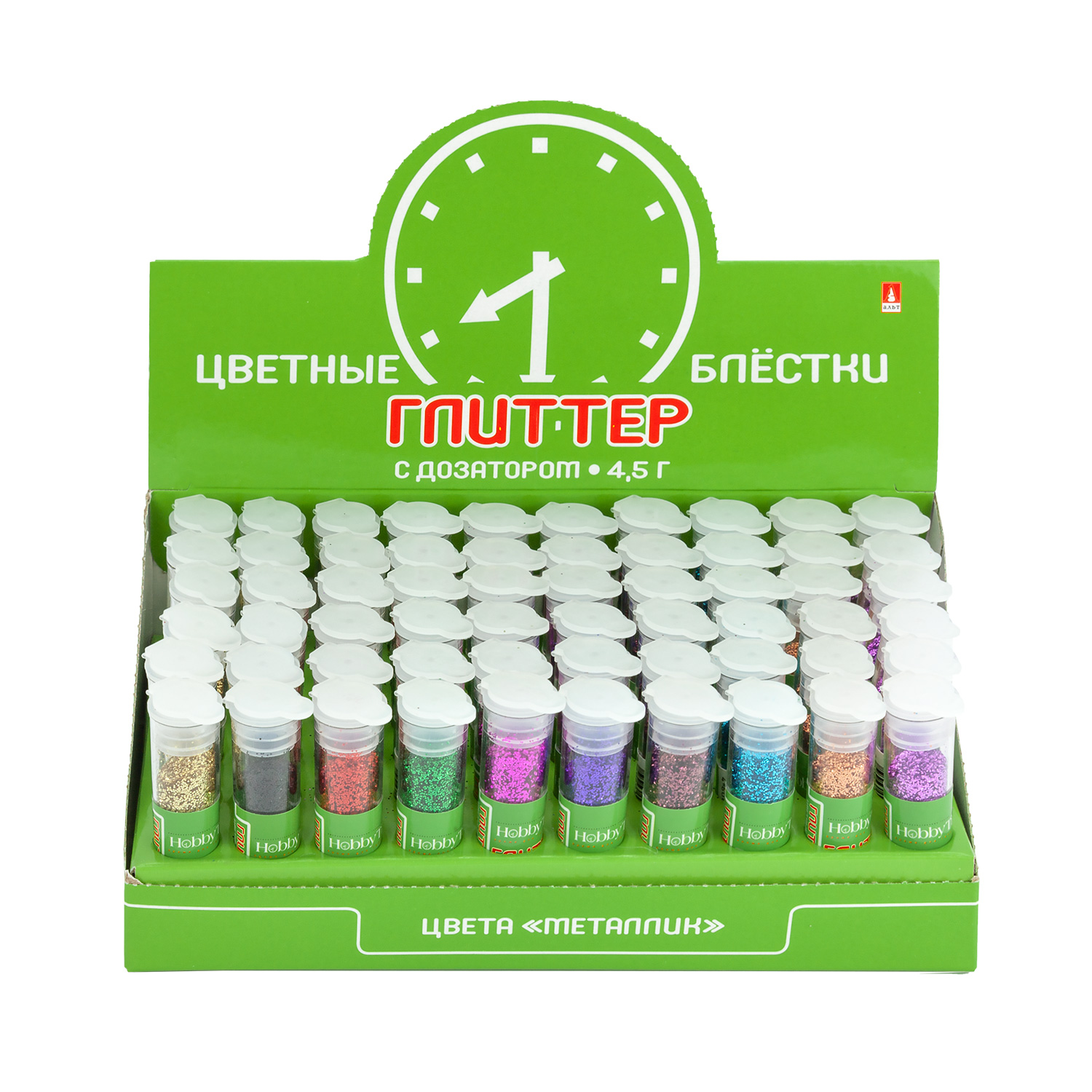ГЛИТТЕР ДЛЯ ДЕКОРА, С ДОЗАТОРОМ, 4,5 Г, ЦВЕТОВАЯ ГАММА №2 (10 ЦВЕТОВ)