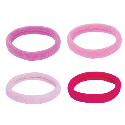 Резинки для волос НАБОР 8 шт., мягкие, средние, оттенки розового, MONTE VITA