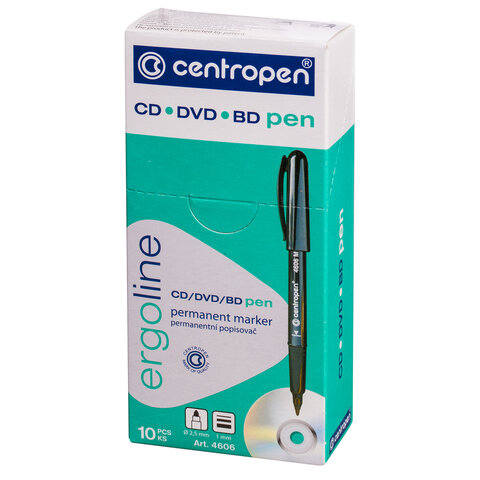 Маркер для CD и DVD CENTROPEN, СИНИЙ, трехгранный, толщина письма, 1 мм, 4606/1С