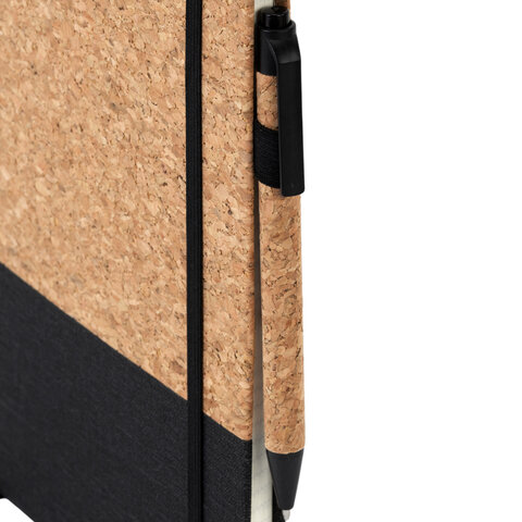 Блокнот в наборе с ручкой А5, 145х213 мм, BRAUBERG "Cork", под кожу,